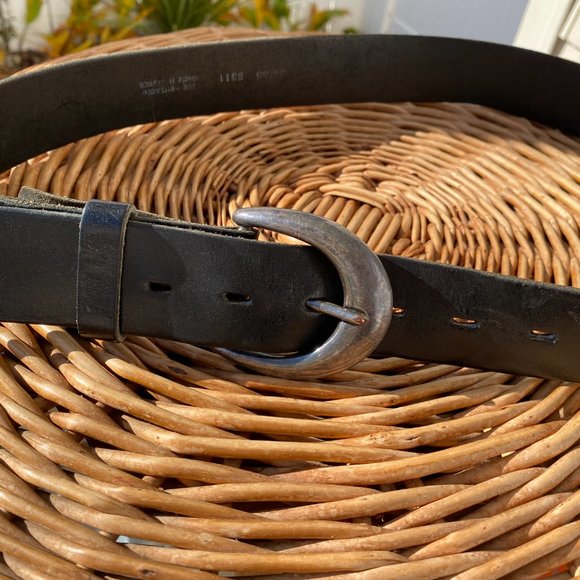 Very cool Filrund France black leather belt 34 - Picture 1 of 3